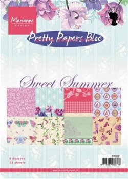 NIEUW A5 Paper Pack Sweet Summer van Marianne Design 32 vel - 1
