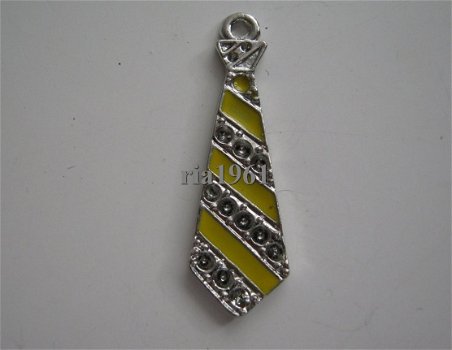 bedeltje/charm mode kleding: stropdas geel - 30 mm - 0