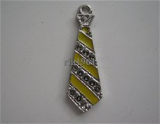 bedeltje/charm mode kleding: stropdas geel - 30 mm