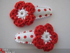 ** Peuter haarspeldjes polkadot rood/wit