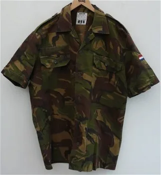 Blouse / Overhemd, Zomer, Korte Mouw, KL, M93, Woodland Camouflage, maat: 6080/0005, jaren'90.(Nr.1) - 0