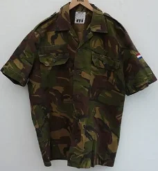 Blouse / Overhemd, Zomer, Korte Mouw, KL, M93, Woodland Camouflage, maat: 6080/0005, jaren'90.(Nr.1)