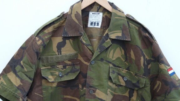 Blouse / Overhemd, Zomer, Korte Mouw, KL, M93, Woodland Camouflage, maat: 6080/0005, jaren'90.(Nr.1) - 1