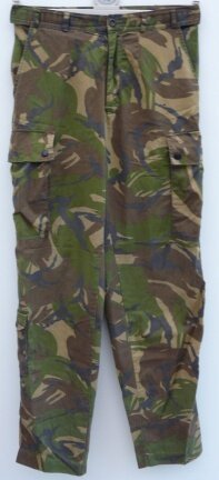 Broek, Gevechts, Uniform, Zomer, KL, M93, Woodland Camouflage, maat: 8595/7080, 1994.(Nr.1)