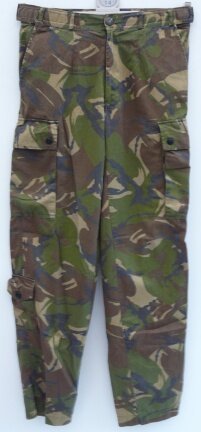 Broek, Gevechts, Uniform, Zomer, KL, M93, Woodland Camouflage, maat: 8595/7080, 1994.(Nr.2)