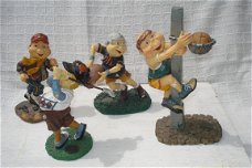 4 Efteling sportfiguren golfer, jogger, basketballer, rugbyer Laaf sportfiguur golfer nr 14507 1999