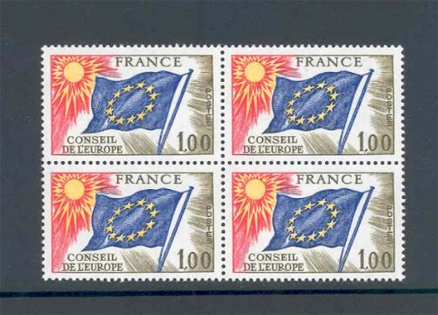 Frankrijk 1976 Conseil de l'Europe Drapeau blok postfris - 1