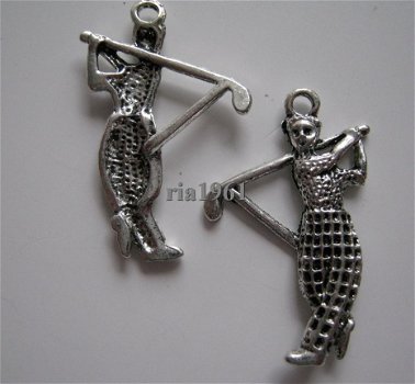 bedeltje/charm sport:golfer - 32x22 mm - 1