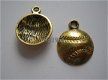 bedeltje/charm sport :honkbal goud- 18x15 mm - 1 - Thumbnail