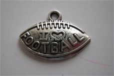 bedeltje/charm sport : i love football - 21x15 mm