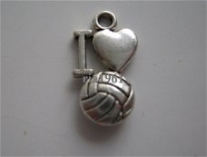 bedeltje/charm sport :i love voetbal - 10x16 mm