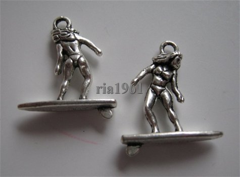 bedeltje/charm sport:surfer - 21x19 mm - 1