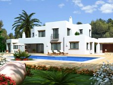 Moderne Ibiza stijl villa met zeezicht Moraira