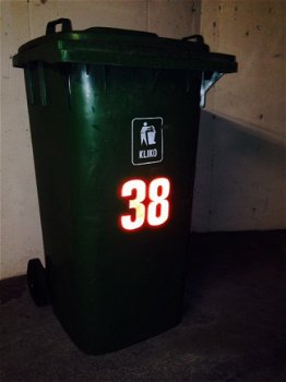huisnummers reflecterende nummer stickers, kliko container huisnummers - 1