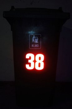 huisnummers, reflecterende huisnummerstickers, huis nummer container kliko sticker - 8