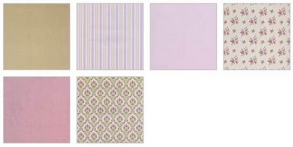 NIEUW Adhesive Fabric Paper Pink Floral 12 Inch Paper Pad van DCWV. - 2