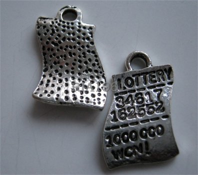 bedeltje/charm spel : loterij - 19x12 mm - 1