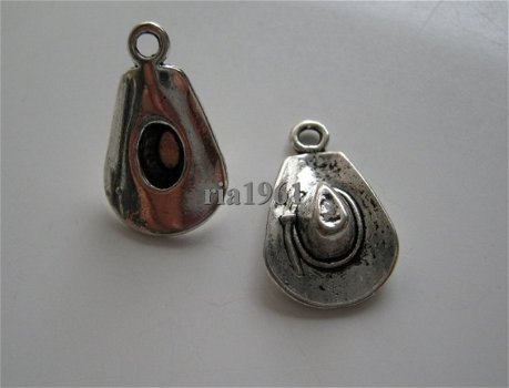 bedeltje/charm mannen:cowboyhoed - 21x13 mm - 1