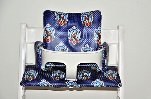 Gecoate stoelverkleiner kussen voor stokke tripp trapp kinderstoel 'Royal Blue' - 5