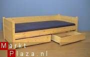 massief houten BED met 2 LADEN - 3