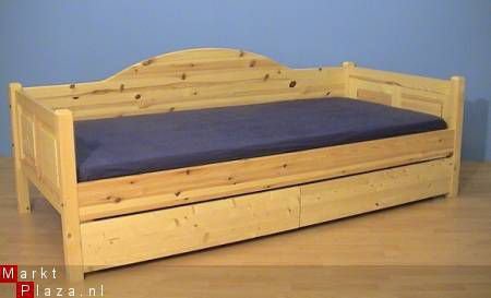 massief houten BED met 2 LADEN - 4