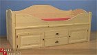 massief houten BED MET ONDERBOUW - 1 - Thumbnail