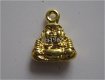 bedeltje/charm buddha:mini-buddha goud -13x10 mm - 1 - Thumbnail