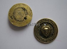 bedeltje/charm munten:muntje leeuw goud - 14 mm