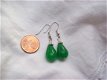 oorbellen groene agaat edelsten facet geslepen - 2 - Thumbnail
