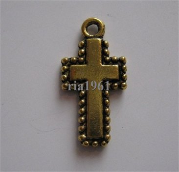 bedeltje/charm religie: kruisje 01 goud - 20x10 mm - 1