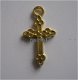 bedeltje/charm religie:kruisje 2 goud - 19x10 mm - 1 - Thumbnail