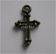 bedeltje/charm religie:kruisje 3 brons - 14x8 mm - 1 - Thumbnail