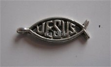 bedeltje/charm religie:ichtus visje jesus - 18 mm