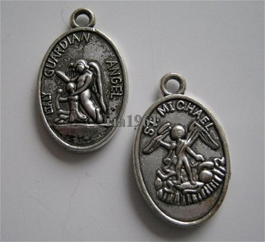 bedeltje/charm religie:guardian angel st.michael - 21x13 mm - 1