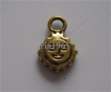 bedeltje/charm zon,maan:mini-zonnetje goud-11mm:10 voor 0,75