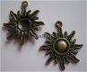 bedeltje/charm zon,maan,ster:grote zon brons - 28x25 mm - 1 - Thumbnail
