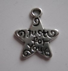 bedeltje/charm zon,maan,ster:ster 7 just for you -15x12 mm