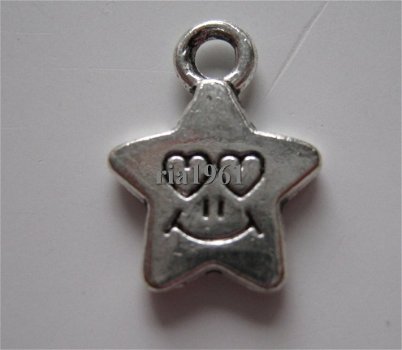 bedeltje/charm zon,maan,ster:ster 8 smile - 15x11 mm - 1