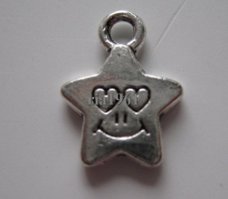bedeltje/charm zon,maan,ster:ster 8 smile - 15x11 mm