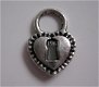 bedeltje/charm sleutel:slotje hart -17 x 12 mm - 1 - Thumbnail