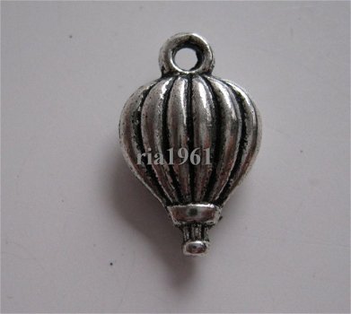 bedeltje/charm strand:luchtballon - 18x11 mm - 1