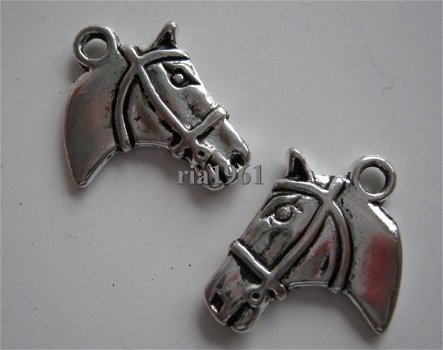 bedeltje/charm dieren:paardenhoofd - 21 x18 mm - 1