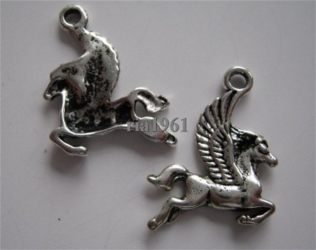 bedeltje/charm dieren: pegasus 3 - 16x20 mm - 1