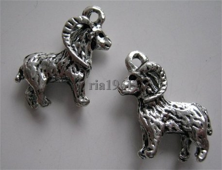 bedeltje/charm dieren: ram (zwaar) - 19x18 mm - 1