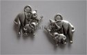 bedeltje/charm dieren:olifant met jong - 15 mm - 1 - Thumbnail