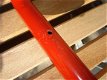 Retro vintage rode design ijzeren kapstok 1 buis gebogen 80 cm breed diep 30 cm In goede staat jaren - 3 - Thumbnail