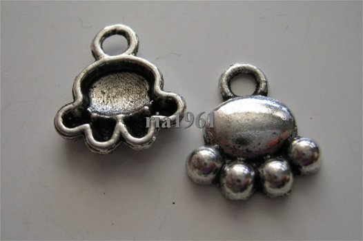 bedeltje/charm dieren:beren/hondenpoot -13x14 mm - 1