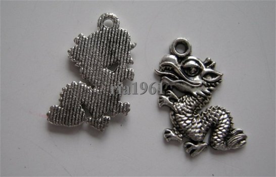 bedeltje/charm dieren:draakje - 19x14 mm - 1