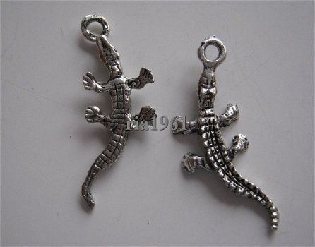 bedeltje/charm dieren: krokodil 2 - 26 mm - 1