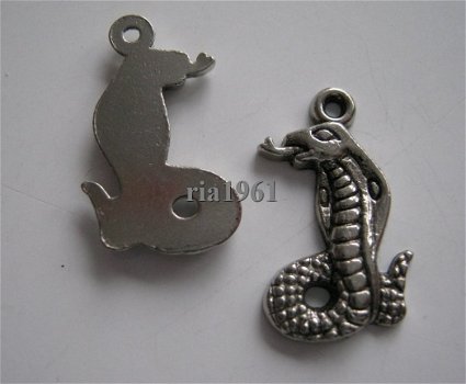 bedeltje/charm dieren: cobra - 18 mm - 1